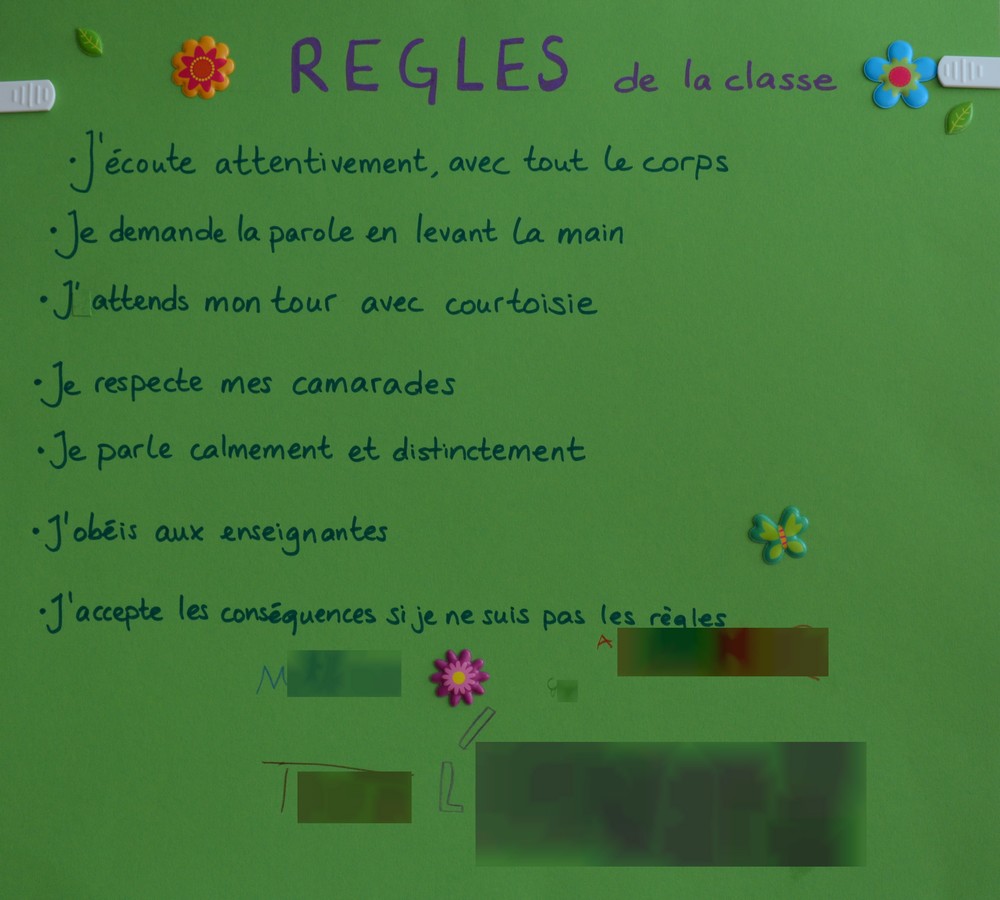 Les règles de la classe – Etoiles brillantes