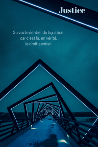 Citation de la leçon 2: "Suivez le sentier de la justice, car c'est là, en vérité, le droit sentier."